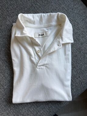 Buck Mason White Polo - Minimal Two-Button Cotton